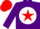 Silk - Purple, white ball, red star, white stripe on purple sleeves, red cap