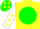 Silk - yellow, green ball, white sleeves, yellow stars