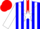 Silk - Blue & white stripes, white star on red yoke, white sleeves, red cap