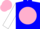 Silk - Blue, white hand on pink ball, white sleeves, pink cap
