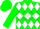 Silk - green, white triple diamond, diamonds on green sleeves, green cap