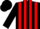 Silk - Black, white 'gcr', white framed red stripes, black cap