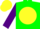 Silk - Green, purple horse on yellow ball, purple sleeves, green, purple and yellow cap