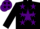 Silk - Black, purple star front and back, purple stars on black slvs