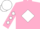 Silk - Pink, white diamond , pink and white diamonds on sleeves, white cap