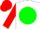 Silk - White, green disc, green circle on red sleeves, red cap