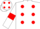 Silk - White body, red spots, white arms, red armlets, white cap, red spots