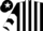 Silk - Black and white stripes, chevrons on sleeves, black cap, white star