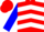 Silk - Red, blue 'ct' and american flag, white chevrons on blue sleeves, red cap