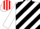 Silk - White, black diagonal stripes, white sleeves, white cap, red stripes
