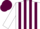 Silk - White, Maroon stripes, maroon cap, white peak
