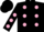 Silk - Black, pink dots, pink dots on sleeves, black cap