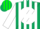 Silk - Dark green, green 'hy' on white ball, white cross sash, white stripes on sleeves