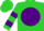 Silk - Lime, lime 'g' on purple ball, purple hoops on sleeves, lime cap