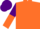 Silk - Orange, purple 'tc', purple and orange vertical halved sleeves, purple cap