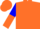 Silk - Orange, blue circled 'd', blue and orange halved sleeves