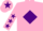 Silk - PINK, purple diamond & stars on sleeves, pink cap, purple star