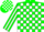 Silk - Forest green, white blocks, white stripe on sleeves