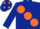 Silk - DARK BLUE, large orange spots & cap