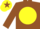 Silk - Brown, Yellow disc, Yellow cap, Brown star