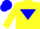 Silk - Yellow body, blue inverted triangle, yellow arms, blue cap