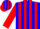 Silk - Blue, red stripes on sleeves