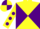 Silk - Yellow and Purple diabolo, Yellow sleeves, Purple spots, quartered cap