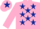 Silk - Pink, Dark Blue stars, Pink sleeves, Pink cap, Dark Blue star