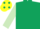 Silk - Dark green, light green sleeves, yellow cap, dark green spots