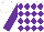 Silk - White body, purple diamonds, purple arms, white cap