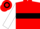 Silk - Red,black emblem, black hoop on white sleeves