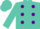 Silk - Turquoise, purple dots, turquoise cap