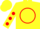 Silk - Yellow, red circle, red dots on sleeves, yellow cap