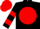 Silk - Black, black 'jh' on red ball, red bars on sleeves, red cap