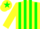 Silk - yellow with green stripes, yellow sleeves, yellow cap with green star