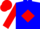 Silk - Blue body, red diamond, red arms, red cap