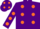Silk - Purple body, orange spots, purple arms, orange spots, purple cap, orange spots