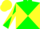 Silk - soft green and yellow diagonal quarters, soft green arms, yellow diagonal quarters, yellow cap