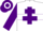 Silk - White, purple cross of lorraine & hoop on slvs, hooped cap