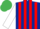Silk - Dark blue & red stripes, white sleeves, emerald green cap