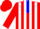 Silk - Red and  white stripes, blue yoke