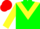 Silk - Green body, yellow chevron, yellow arms, red cap