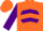 Silk - Orange, purple ball, orange chevrons on purple sleeves, orange cap