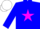 Silk - blue, magenta star, white cap