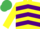 Silk - Yellow & purple chevrons, yellow sleeves, emerald green cap