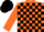 Silk - Orange and black blocks, black cap