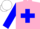 Silk - pink, blue maltese cross, blue sleeves, white cap
