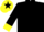 Silk - black, yellow cuffs, yellow cap, black star