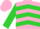 Silk - Pink, lime chevrons, lime sleeves