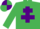Silk - Emerald Green, Purple Cross of Lorraine, quartered cap